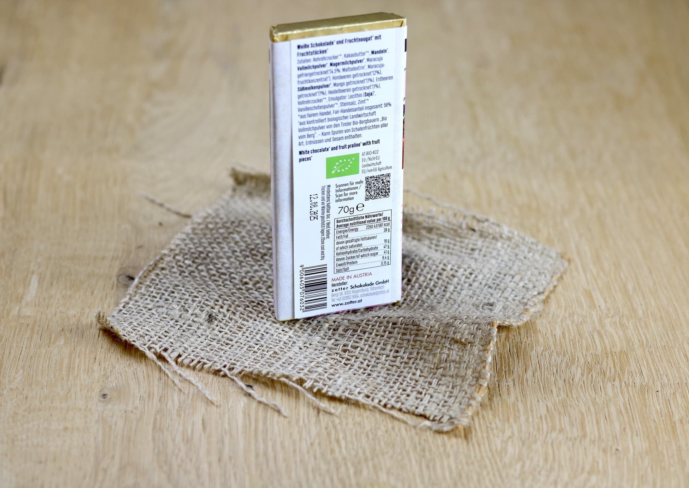 Zotter Bio Weiße Schoko und Beeren